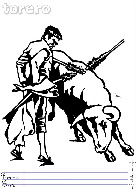 coloriage torero 1